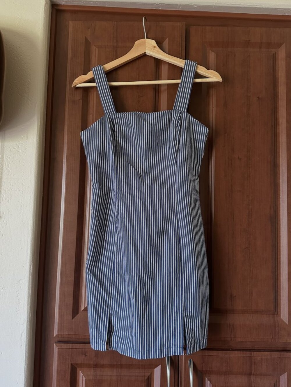 Forever 21 blue & white striped mini dress